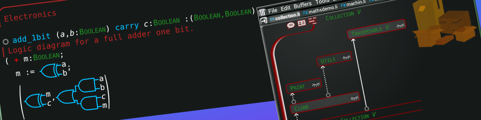 Banner showing code